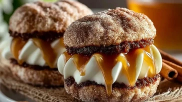 Apple Cider Whoopie Pies Soft cookies filled with caramel filling - 1