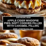 Apple Cider Whoopie Pies Soft cookies filled with caramel filling - Pin 1