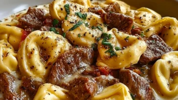 Cheesesteak Tortellini in Rich Provolone Sauce - 1