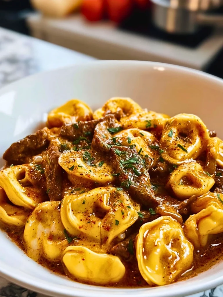 Cheesesteak Tortellini in Rich Provolone Sauce - 3