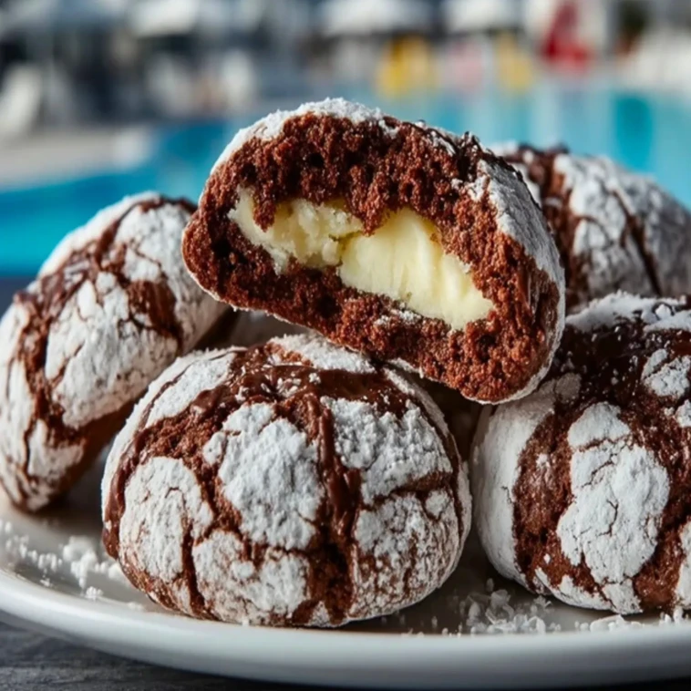 Chocolate Snowball Cookies with White Chocolate Center- 1