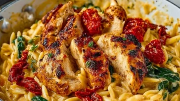 Creamy Sun-Dried Tomato Chicken Orzoi- 1