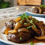 Cube Steak Smothered with Onion Gravy- 3