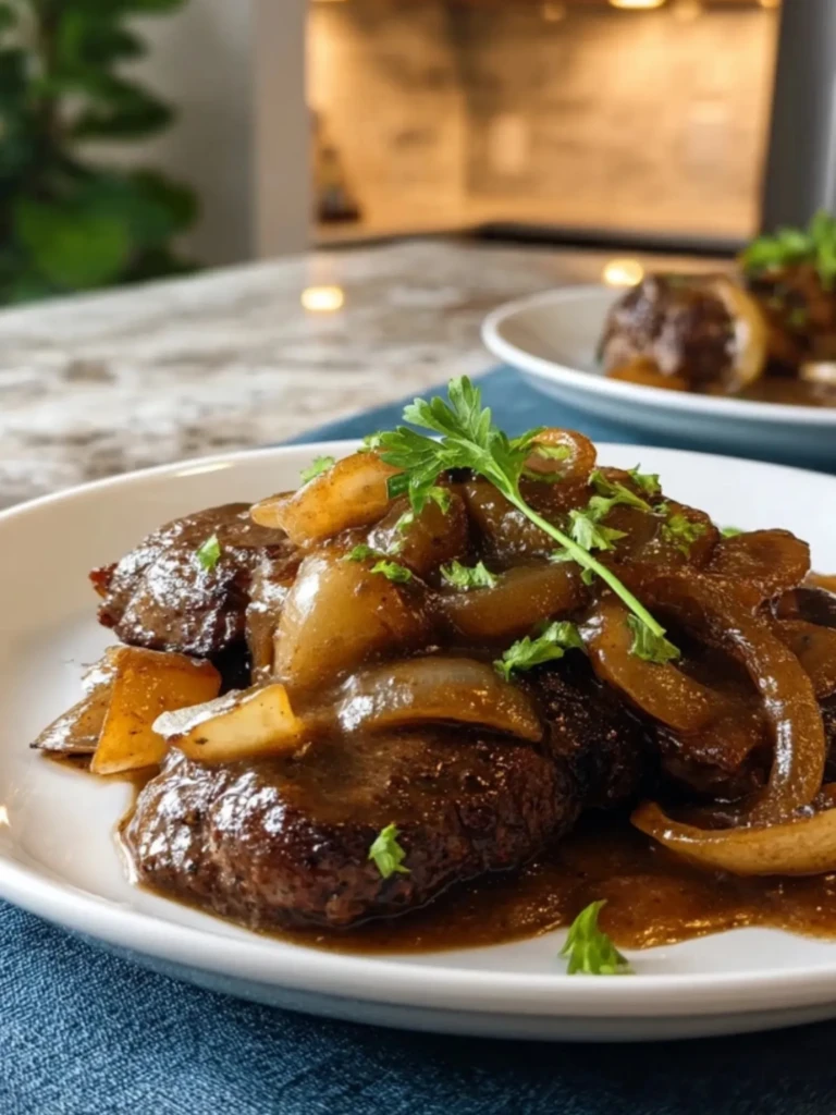 Cube Steak Smothered with Onion Gravy- 3