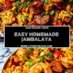 Easy Homemade Jambalaya- Pin 1