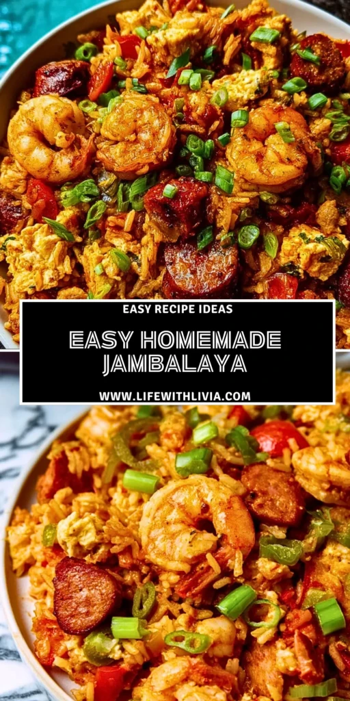 Easy Homemade Jambalaya- Pin 1
