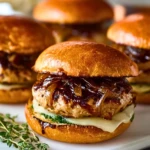 Juicy Turkey Burgers with Balsamic Caramelized Onions and Provolone- 3