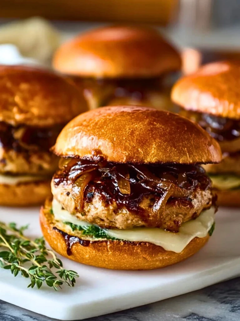 Juicy Turkey Burgers with Balsamic Caramelized Onions and Provolone- 3