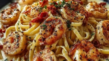 Marry Me Shrimp Pasta Pasta with shrimp in a garlic sauce- 1