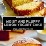 Moist and Fluffy Lemon Yogurt Cake - Pin 1
