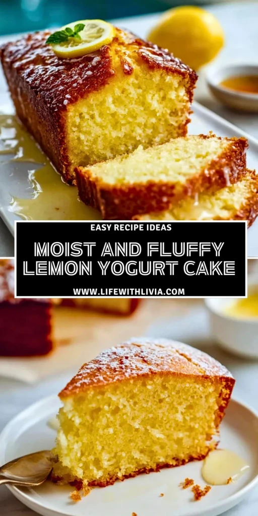 Moist and Fluffy Lemon Yogurt Cake - Pin 1
