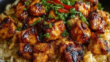 One-Pan Bold Honey BBQ Chicken Rice Simple one-dish meal with chicken and rice- 1