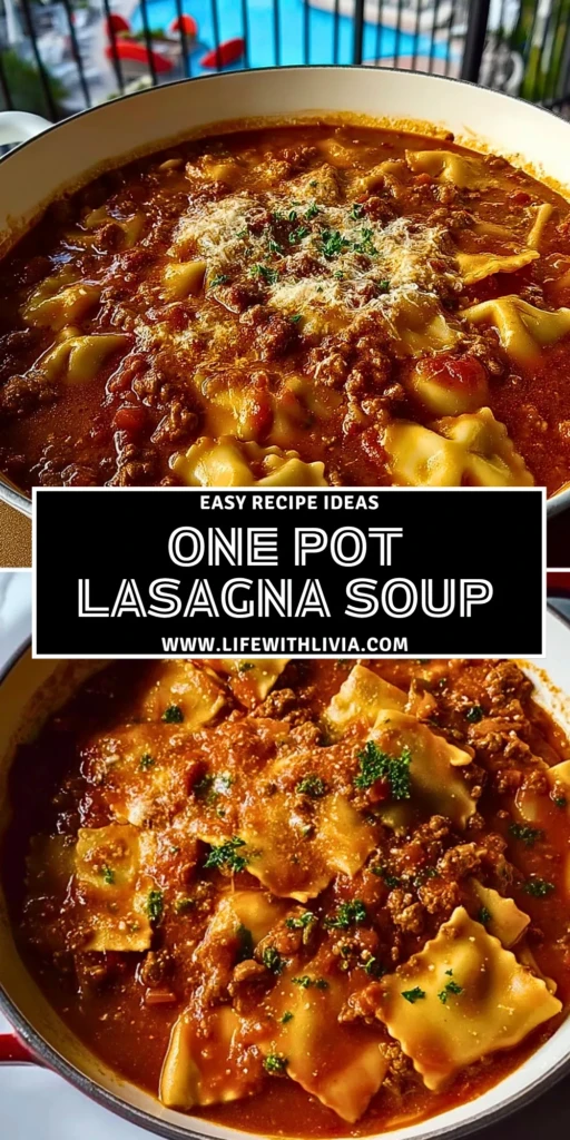 One Pot Lasagna Soup - Pin 1
