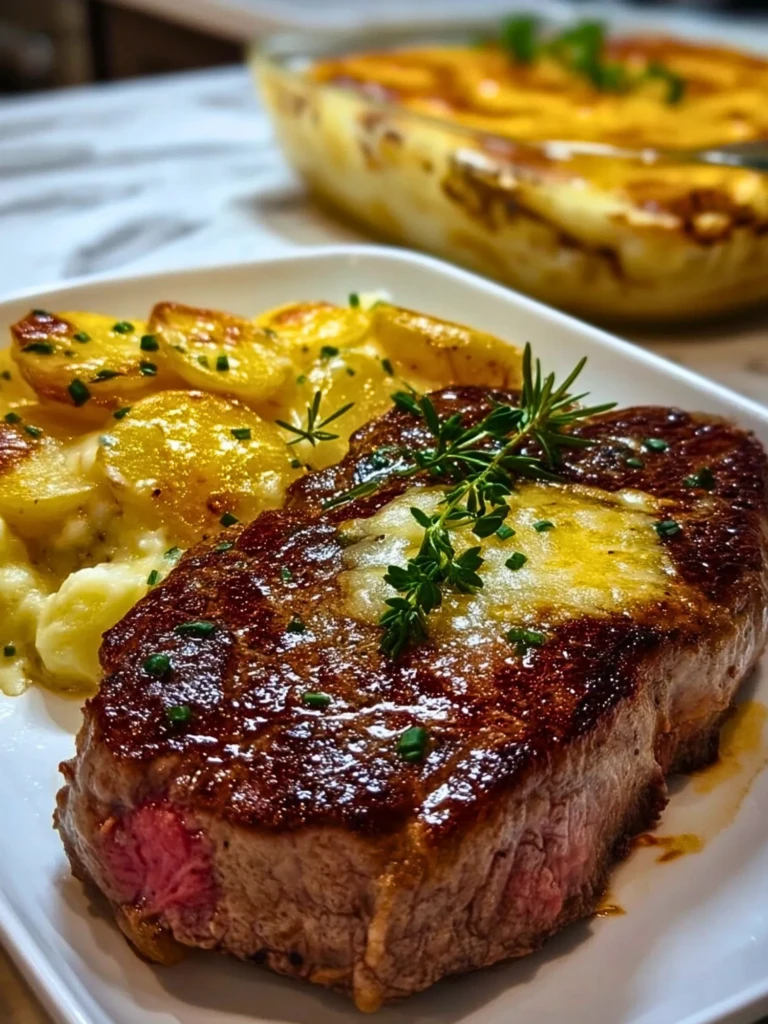 Ribeye Steak with Cheesy Scalloped Potatoes - 3 (1)