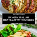 Savory Italian Meatloaf with Cheese - Pin 1
