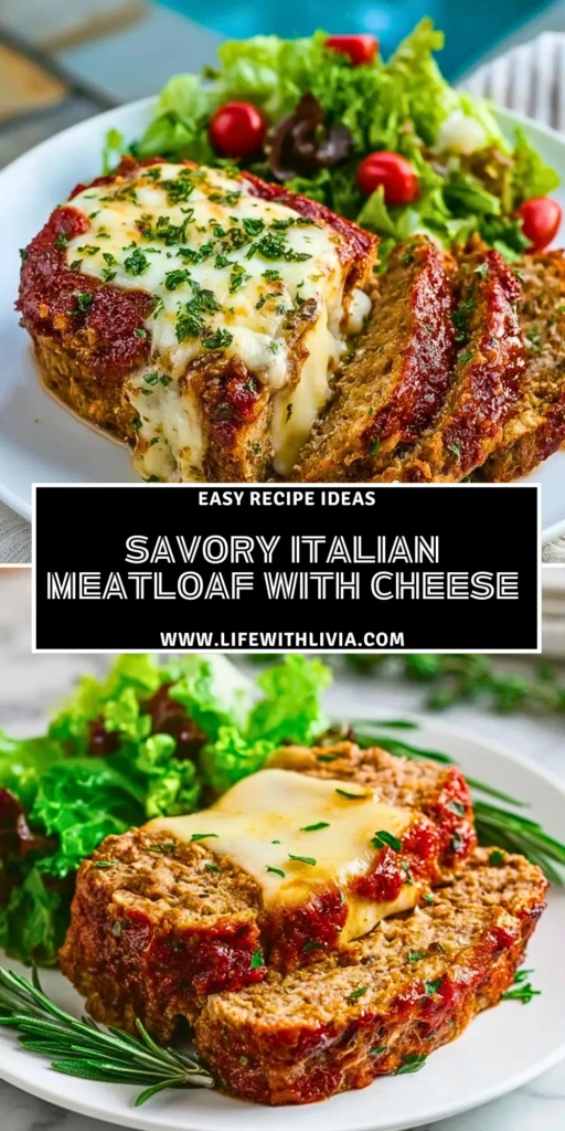 Savory Italian Meatloaf with Cheese - Pin 1