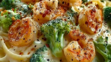 Shrimp Broccoli Alfredo- 1