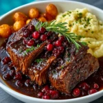 Slow-Braised Beef Roast with Cranberry Balsamic Glaze- 1