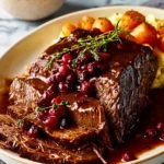 Slow-Braised Beef Roast with Cranberry Balsamic Glaze- 3