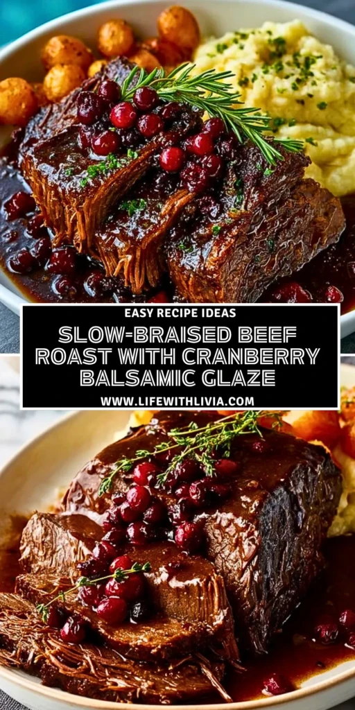 Slow-Braised Beef Roast with Cranberry Balsamic Glaze - Pin 1 (1)