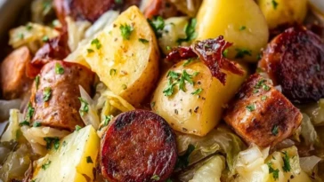 Slow Cooker Kielbasa with Cabbage and Potatoes- 1