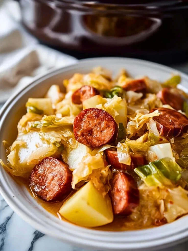 Slow Cooker Kielbasa with Cabbage and Potatoes- 3