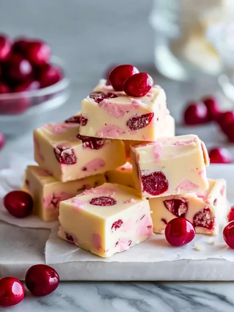 White Chocolate Cherry Fudge- 3